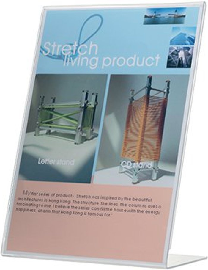 Office Monster | Q-Connect Q-Connect Slanted Sign Holder L-Shape Side-Loading A4 KF04177 Q-Connect Q-Connect Slanted Sign Holder L-Shape Side-Loading A4 KF04177