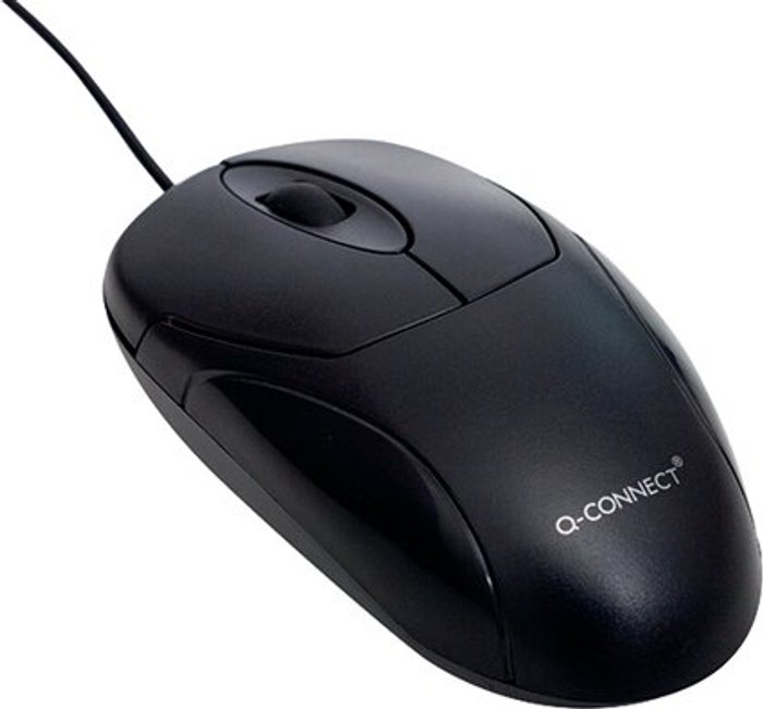 Office Monster | Q-Connect Q-Connect Black Scroll Wheel Mouse KF04368 Q-Connect Q-Connect Black Scroll Wheel Mouse KF04368
