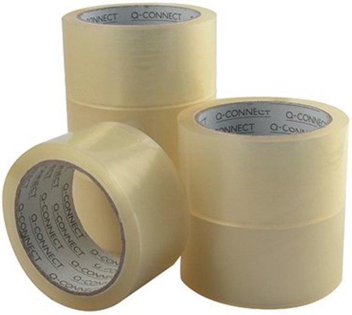 Office Monster | Q-Connect Q-Connect Low Noise Polypropylene Packaging Tape 50mmx66m Clear (Pack of 6) KF04382 Q-Connect Q-Connect Low Noise Polypropylene Packaging Tape 50mmx66m Clear (Pack of 6) KF04382