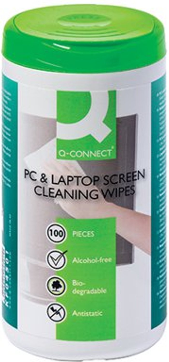 Office Monster | Q-Connect Q-Connect Screen and Keyboard Wipes (Pack of 100) KF04501 Q-Connect Q-Connect Screen and Keyboard Wipes (Pack of 100) KF04501