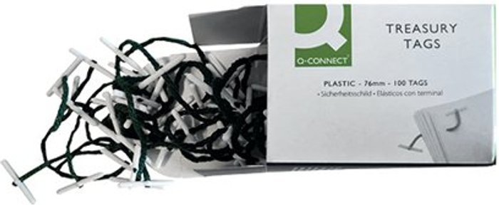 Office Monster | Q-Connect Q-Connect Plastic Treasury Tag 76mm (Pack of 100) KF04572 Q-Connect Q-Connect Plastic Treasury Tag 76mm (Pack of 100) KF04572