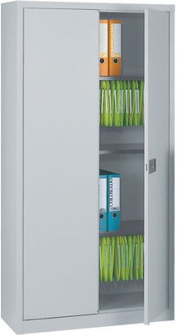 Office Monster | Jemini Jemini 2 Door Storage Cupboard Metal 420x960x1810mm Grey KF08087 Jemini Jemini 2 Door Storage Cupboard Metal 420x960x1810mm Grey KF08087