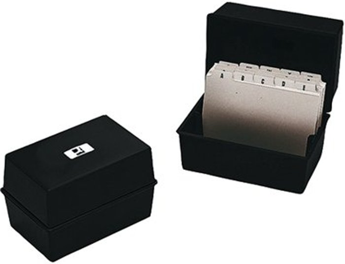 Office Monster | Q-Connect Q-Connect Card Index Box 127 x 76mm Black KF10001 Q-Connect Q-Connect Card Index Box 127 x 76mm Black KF10001