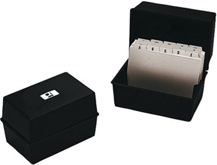Office Monster | Q-Connect Q-Connect Card Index Box 203 x 127mm Black KF10020 Q-Connect Q-Connect Card Index Box 203 x 127mm Black KF10020