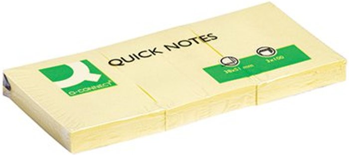 Office Monster | Q-Connect Q-Connect Quick Notes 38 x 51mm Yellow (Pack of 12) KF10500 Q-Connect Q-Connect Quick Notes 38 x 51mm Yellow (Pack of 12) KF10500