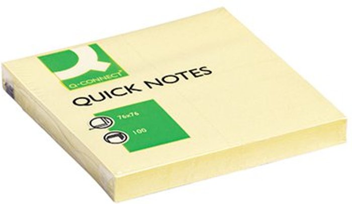 Office Monster | Q-Connect Q-Connect Quick Notes 76 x 76mm Yellow (Pack of 12) KF10502 Q-Connect Q-Connect Quick Notes 76 x 76mm Yellow (Pack of 12) KF10502