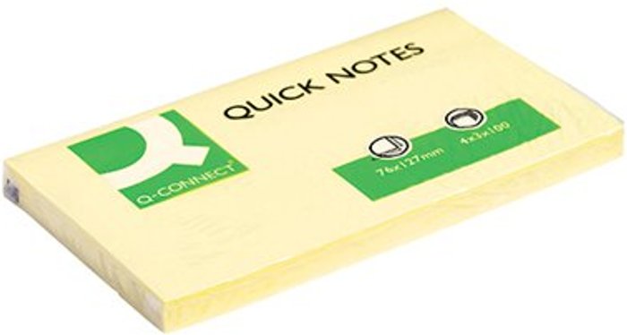 Office Monster | Q-Connect Q-Connect Quick Notes 76 x 127mm Yellow (Pack of 12) KF10503 Q-Connect Q-Connect Quick Notes 76 x 127mm Yellow (Pack of 12) KF10503