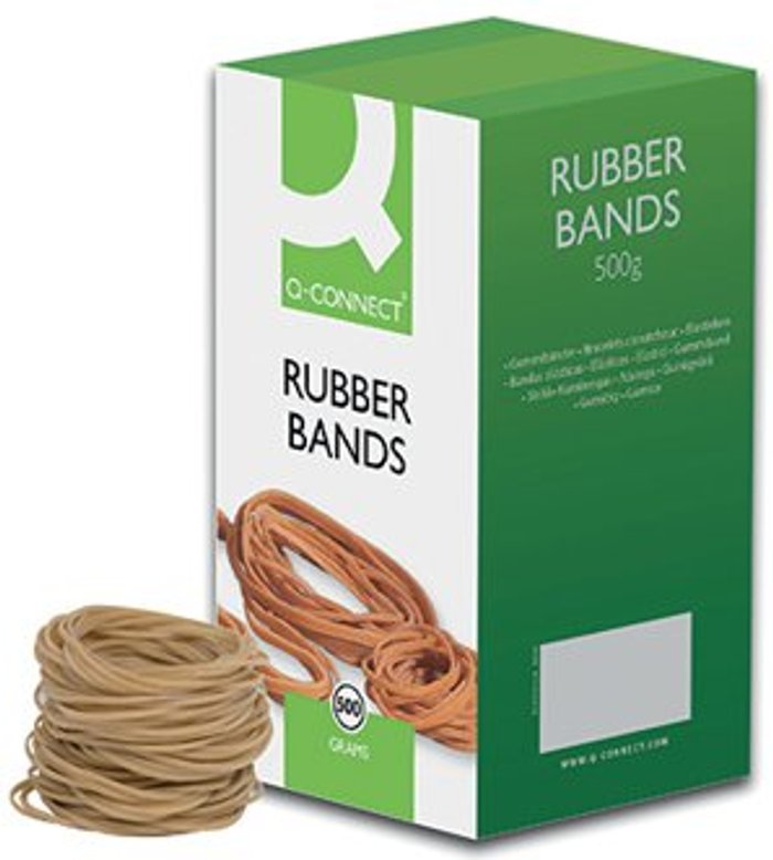 Office Monster | Q-Connect Q-Connect Rubber Bands No.19 88.9 x 1.6mm 500g KF10527 Q-Connect Q-Connect Rubber Bands No.19 88.9 x 1.6mm 500g KF10527