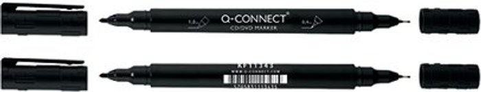 Office Monster | Q-Connect Q-Connect Dual Tip Marker Pen Black (Pack of 10) 96082000 Q-Connect Q-Connect Dual Tip Marker Pen Black (Pack of 10) 96082000