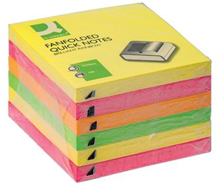 Office Monster | Q-Connect Q-Connect Fanfold Notes Assorted (Pack of 6) 48201030 Q-Connect Q-Connect Fanfold Notes Assorted (Pack of 6) 48201030