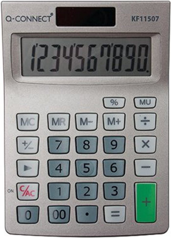 Office Monster | Q-Connect Q-Connect Semi-Desktop 10-Digit Calculator KF11507 Q-Connect Q-Connect Semi-Desktop 10-Digit Calculator KF11507