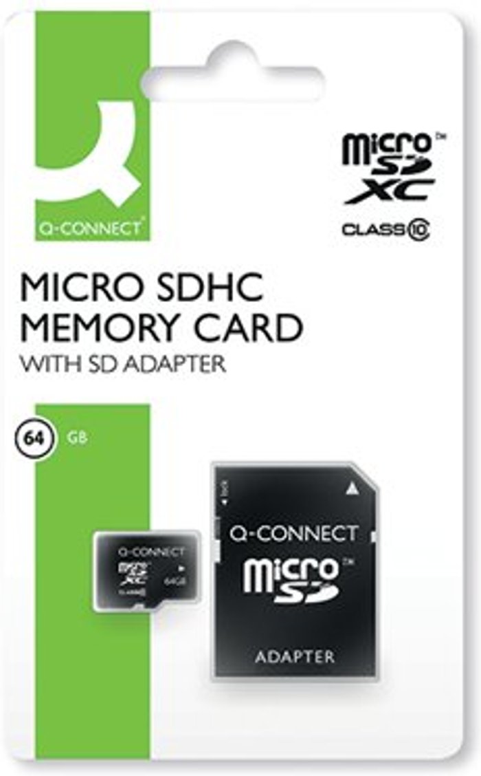 Office Monster | Q-Connect Q-Connect 64GB Micro SD Card Class 10 KF16128 Q-Connect Q-Connect 64GB Micro SD Card Class 10 KF16128