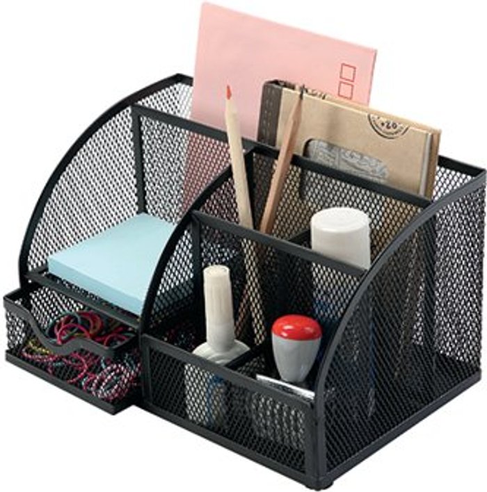 Office Monster | Q-Connect Q-Connect Curved Desktop Organiser Black KF17295 Q-Connect Q-Connect Curved Desktop Organiser Black KF17295