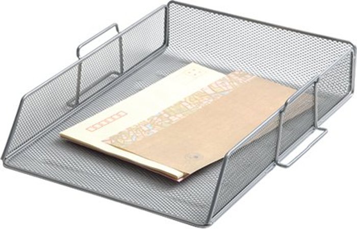 Office Monster | Q-Connect Q-Connect Stackable Letter Tray Silver KF17301 Q-Connect Q-Connect Stackable Letter Tray Silver KF17301