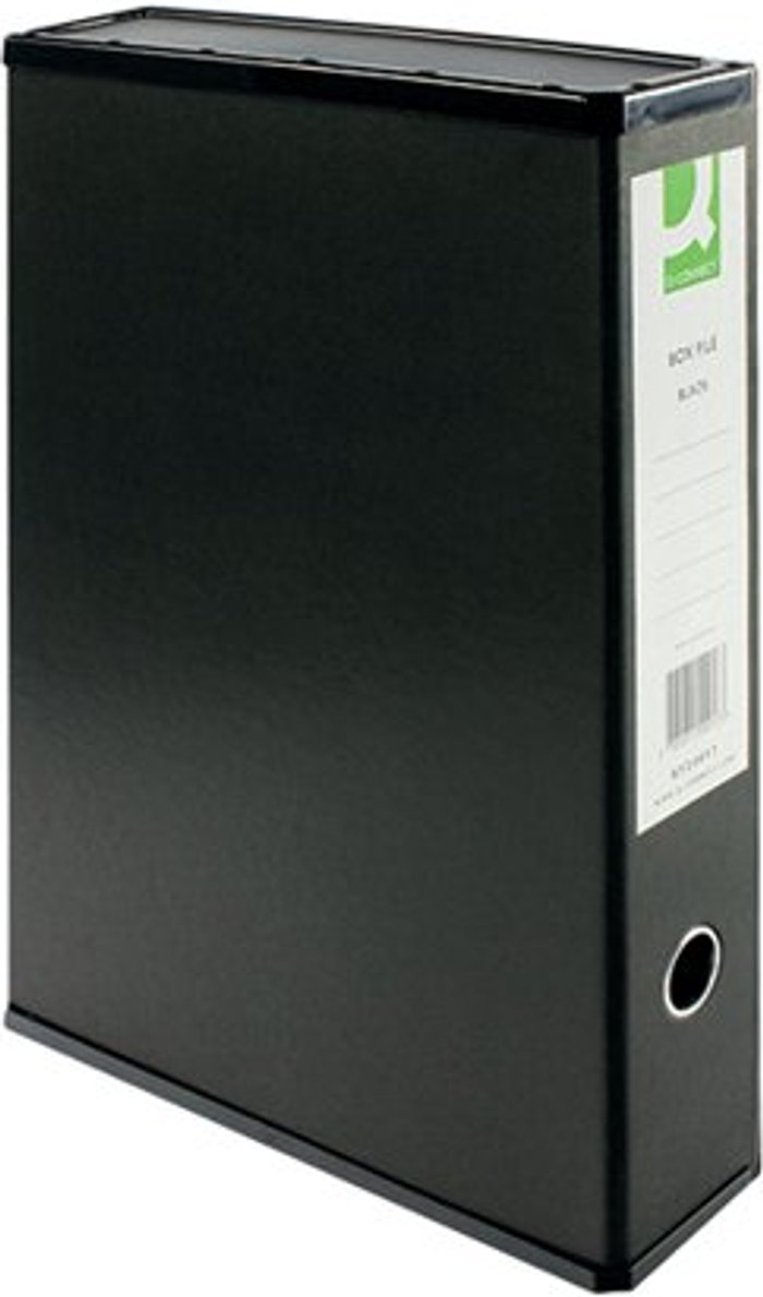 Office Monster | Q-Connect Q-Connect 75mm Box File Foolscap Black (Pack of 5) KF20017 Q-Connect Q-Connect 75mm Box File Foolscap Black (Pack of 5) KF20017