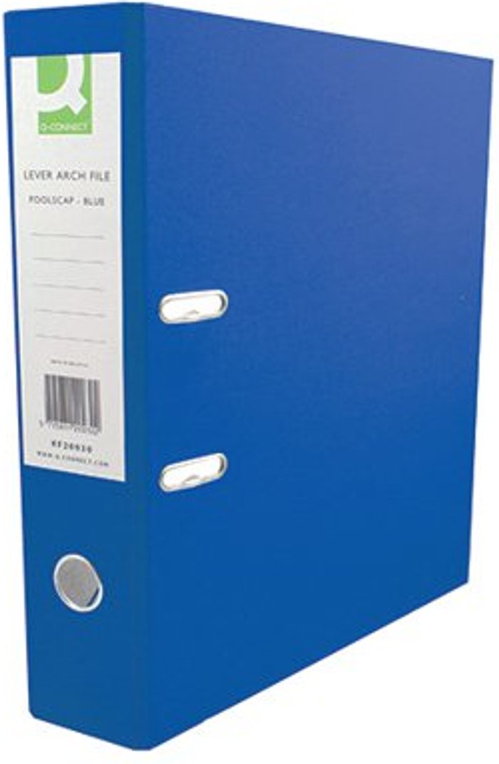 Office Monster | Q-Connect Q-Connect 70mm Lever Arch File Polypropylene A4 Blue (Pack of 10) KF20020 Q-Connect Q-Connect 70mm Lever Arch File Polypropylene A4 Blue (Pack of 10) KF20020