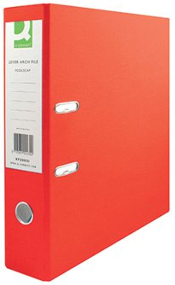 Office Monster | Q-Connect Q-Connect 70mm Lever Arch File Polypropylene A4 Red (Pack of 10) KF20021 Q-Connect Q-Connect 70mm Lever Arch File Polypropylene A4 Red (Pack of 10) KF20021