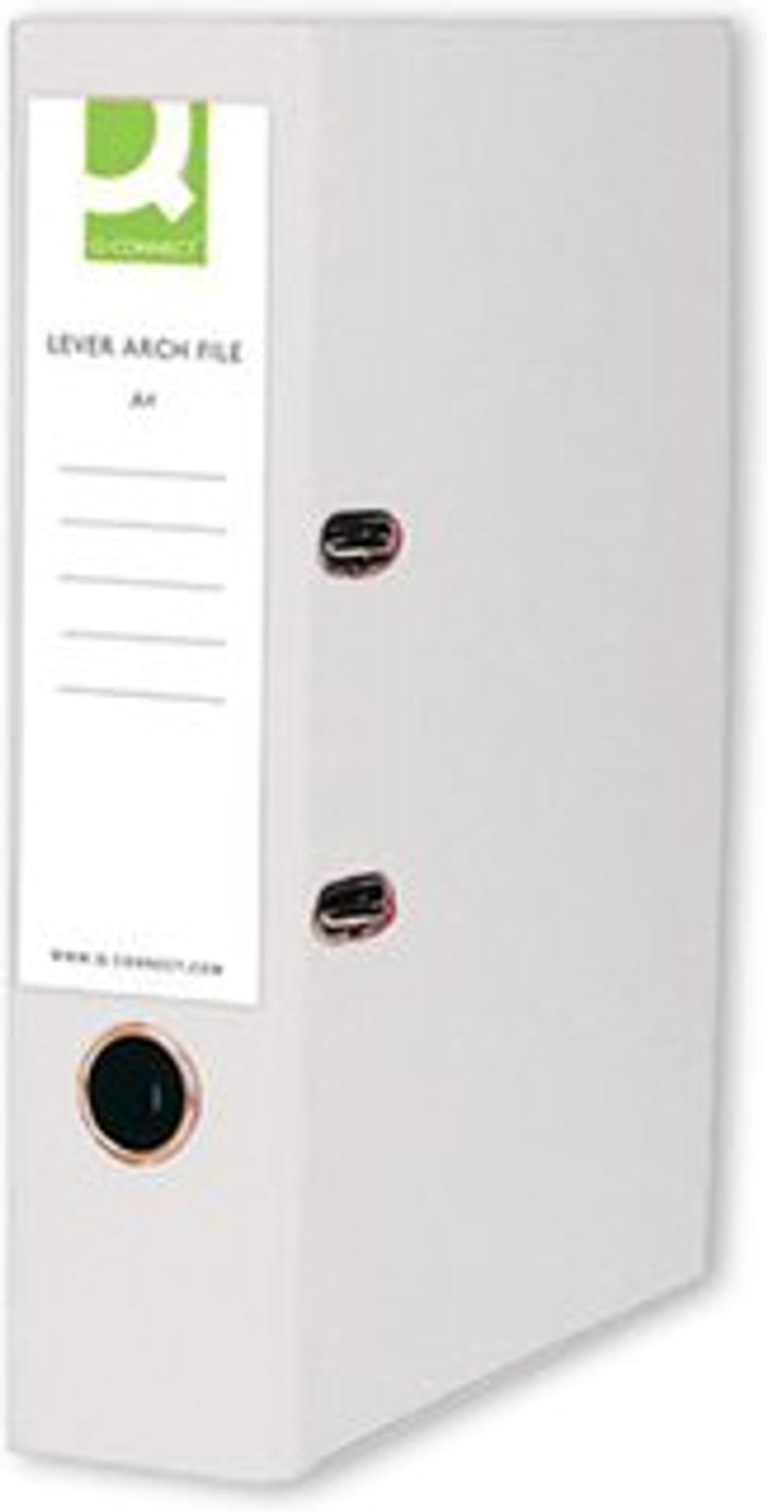Office Monster | Q-Connect Q-Connect 70mm Lever Arch File Polypropylene A4 White (Pack of 10) KF20024 Q-Connect Q-Connect 70mm Lever Arch File Polypropylene A4 White (Pack of 10) KF20024