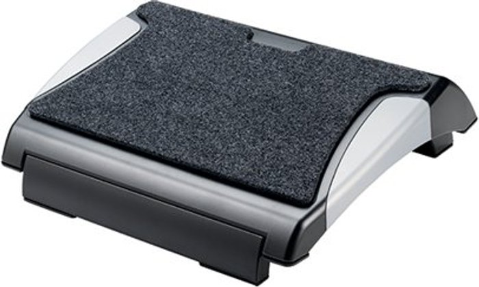 Office Monster | Q-Connect Q-Connect Footrest with Removable Carpet Black/Silver KF20075 Q-Connect Q-Connect Footrest with Removable Carpet Black/Silver KF20075
