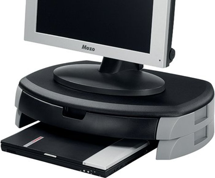 Office Monster | Q-Connect Q-Connect Monitor/Printer Stand with Storage Drawer Black KF20081 Q-Connect Q-Connect Monitor/Printer Stand with Storage Drawer Black KF20081
