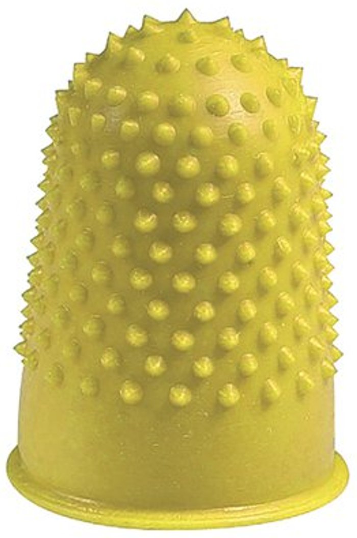 Office Monster | Q-Connect Q-Connect Thimblettes Size 2 Yellow (Pack of 12) KF21510 Q-Connect Q-Connect Thimblettes Size 2 Yellow (Pack of 12) KF21510