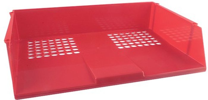Office Monster | Q-Connect Q-Connect Wide Entry Letter Tray Red KF21691 Q-Connect Q-Connect Wide Entry Letter Tray Red KF21691
