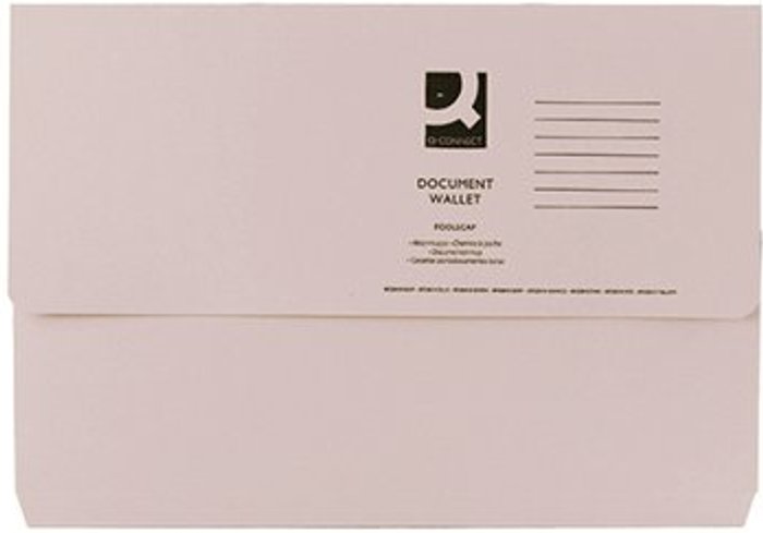 Office Monster | Q-Connect Q-Connect Document Wallet Foolscap Buff (Pack of 50) KF23010 Q-Connect Q-Connect Document Wallet Foolscap Buff (Pack of 50) KF23010
