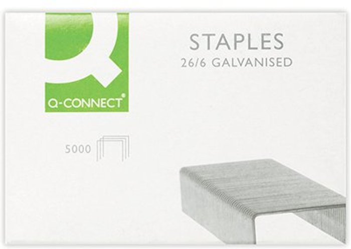 Office Monster | Q-Connect Q-Connect Staples 26/6mm (Pack of 5000) KF27001 Q-Connect Q-Connect Staples 26/6mm (Pack of 5000) KF27001