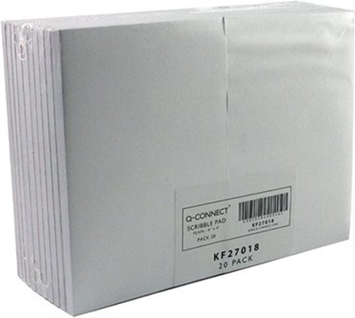 Office Monster | Q-Connect Q-Connect Plain Scribble Pad 80 Leaf 160 Pages 148x105mm (Pack of 20) KF27018 Q-Connect Q-Connect Plain Scribble Pad 80 Leaf 160 Pages 148x105mm (Pack of 20) KF27018
