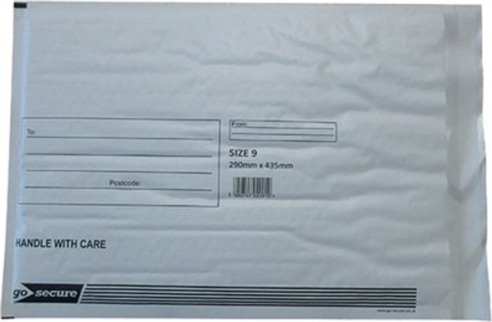 Office Monster | GoSecure GoSecure Bubble Envelope Size 9 290x435mm White (Pack of 50) KF71452 GoSecure GoSecure Bubble Envelope Size 9 290x435mm White (Pack of 50) KF71452