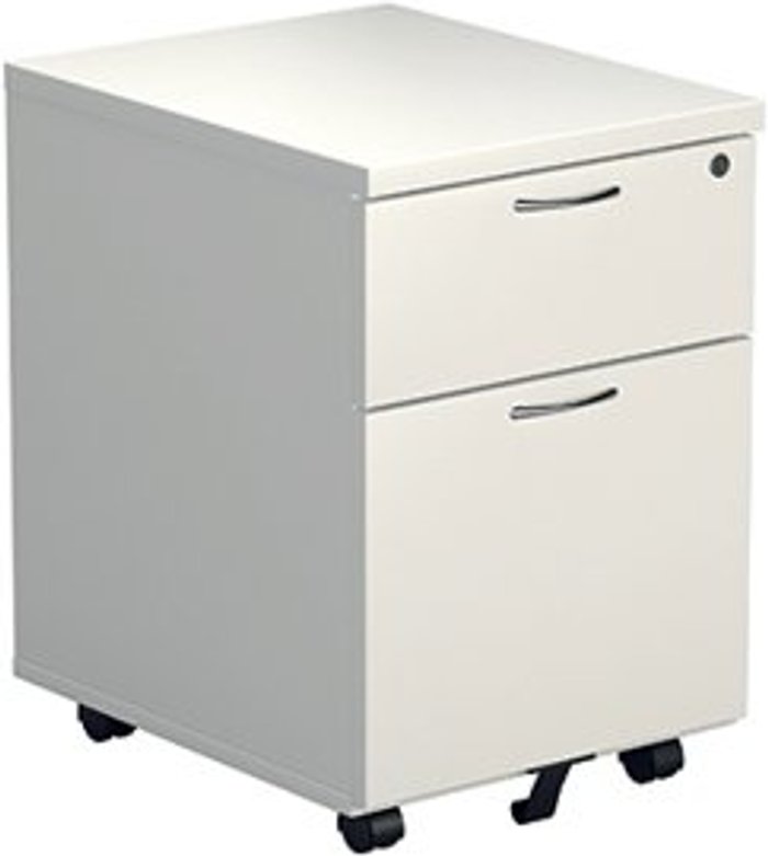Office Monster | Jemini Jemini 2 Drawer Mobile Pedestal 404x500x595mm White KF74147 Jemini Jemini 2 Drawer Mobile Pedestal 404x500x595mm White KF74147