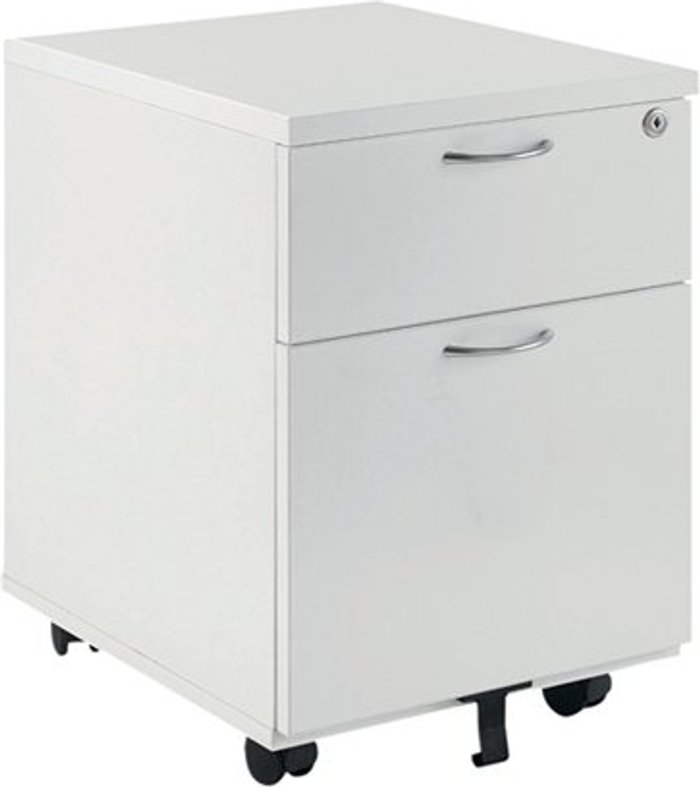 Office Monster | First First 2 Drawer Mobile Pedestal 404x500x595mm White KF74765 First First 2 Drawer Mobile Pedestal 404x500x595mm White KF74765
