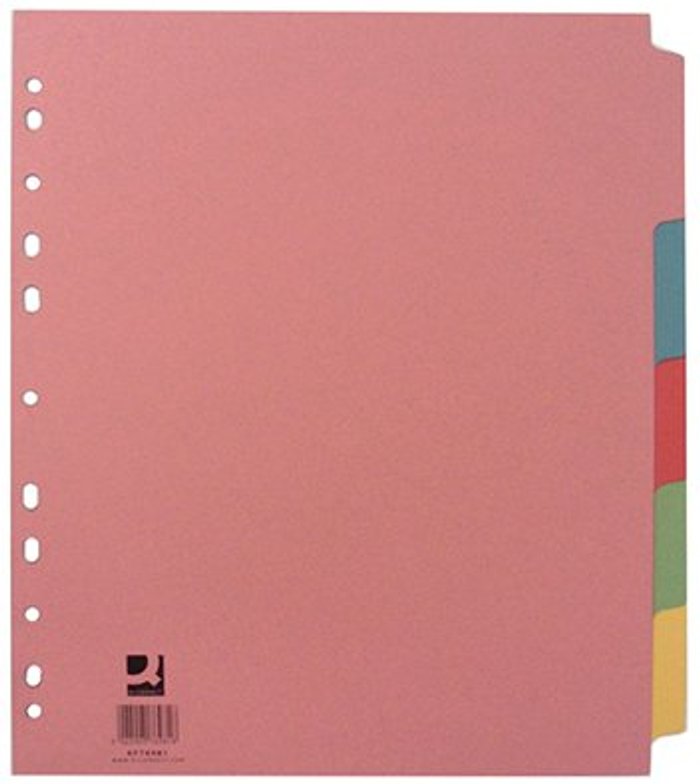 Office Monster | Q-Connect Q-Connect 5-Part Extra Wide Subject Divider A4 KF76981 Q-Connect Q-Connect 5-Part Extra Wide Subject Divider A4 KF76981