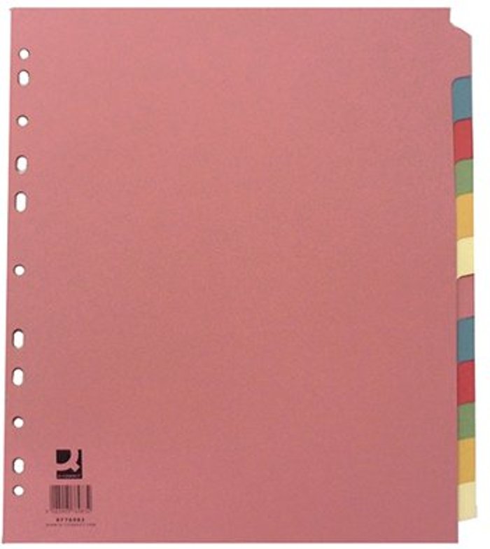 Office Monster | Q-Connect Q-Connect 12-Part Extra Wide Subject Divider A4 KF76983 Q-Connect Q-Connect 12-Part Extra Wide Subject Divider A4 KF76983