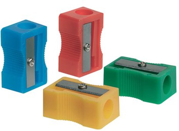 Office Monster | Q-Connect Q-Connect Plastic Pencil Sharpener Single Hole Assorted (Pack of 10) KF76992 Q-Connect Q-Connect Plastic Pencil Sharpener Single Hole Assorted (Pack of 10) KF76992