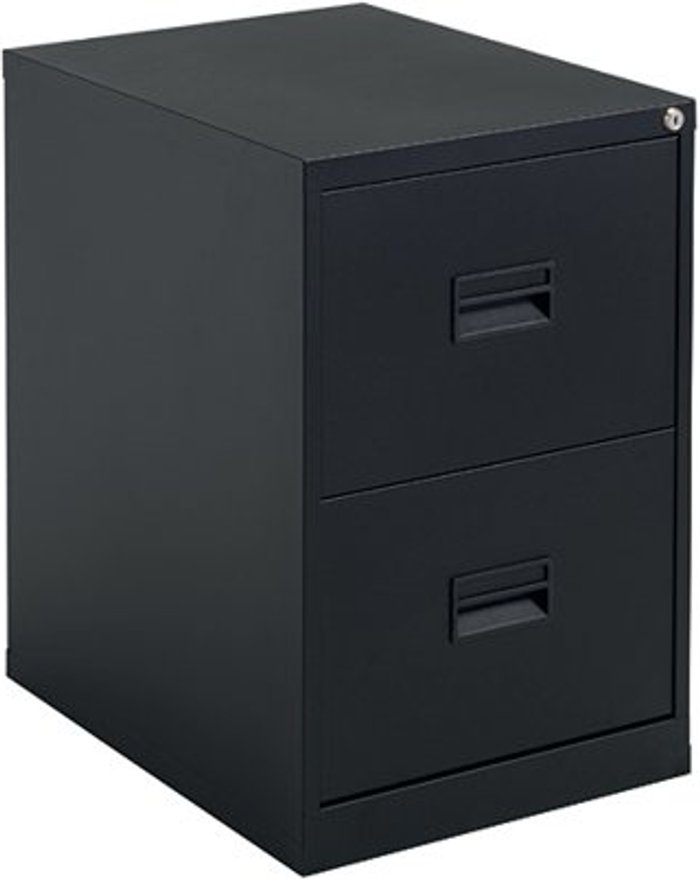 Office Monster | Talos Talos 2 Drawer Filing Cabinet 465x620x700mm Black KF78762 Talos Talos 2 Drawer Filing Cabinet 465x620x700mm Black KF78762