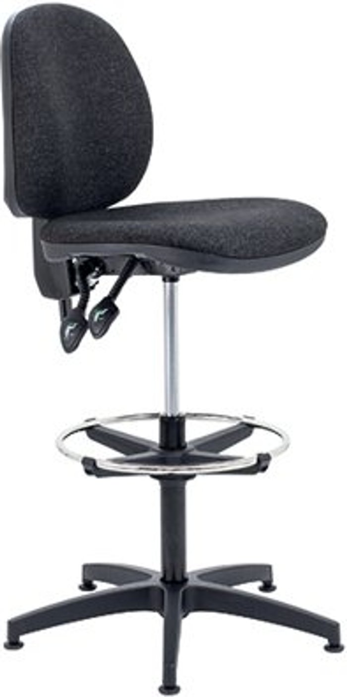 Office Monster | Arista Arista Medium Back Draughtsman Chair 700x700x840-970mm Adjustable Footrest Charcoal KF815148 Arista Arista Medium Back Draughtsman Chair 700x700x840-970mm Adjustable Footrest Charcoal KF815148