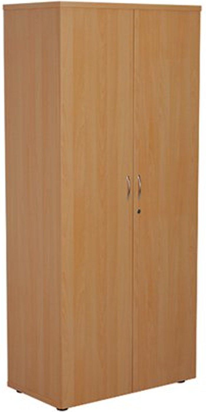 Office Monster | First First Wooden Storage Cupboard 800x450x1800mm Beech KF820963 First First Wooden Storage Cupboard 800x450x1800mm Beech KF820963