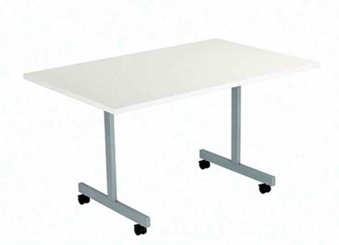 Office Monster | Jemini Jemini Rectangular Tilting Table 1200x800x730mm White/Silver KF822401 Jemini Jemini Rectangular Tilting Table 1200x800x730mm White/Silver KF822401