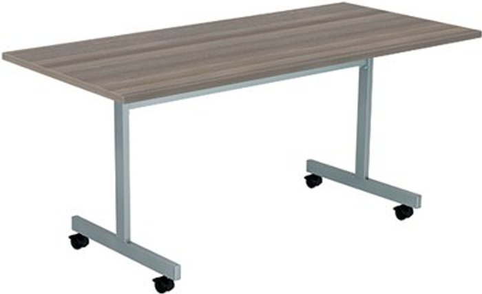Office Monster | Jemini Jemini Rectangular Tilting Table 1600x700x730mm Grey Oak/Silver KF822451 Jemini Jemini Rectangular Tilting Table 1600x700x730mm Grey Oak/Silver KF822451
