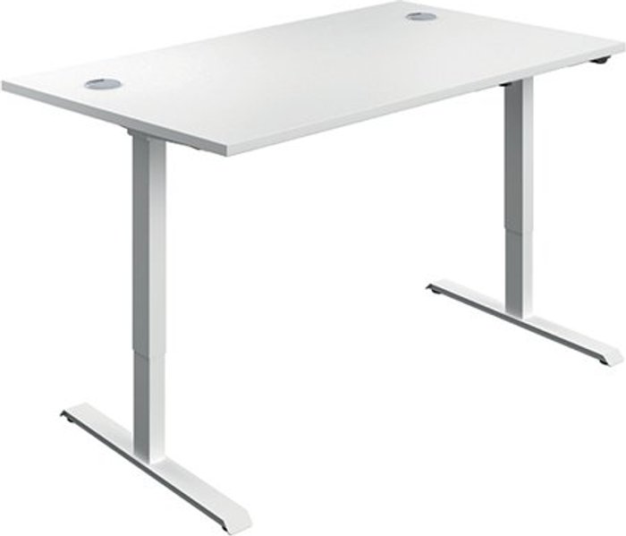 Office Monster | Serrion Serrion Economy Single Motor Sit/Stand Desk 1200x800x735-1235mm White/White KF822852 Serrion Serrion Economy Single Motor Sit/Stand Desk 1200x800x735-1235mm White/White KF822852