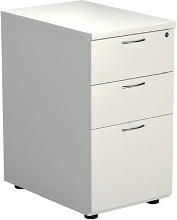 Office Monster | First First 3 Drawer Desk High Pedestal 404x600x730mm White KF98511 First First 3 Drawer Desk High Pedestal 404x600x730mm White KF98511