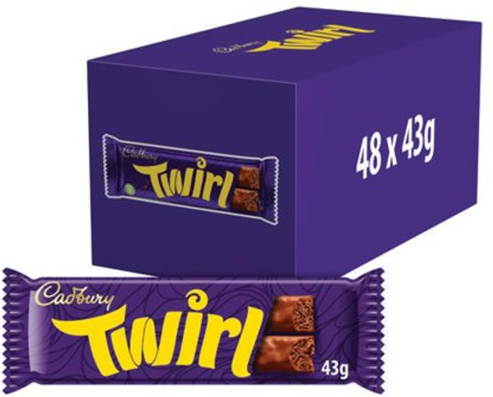 Office Monster | Cadbury Cadbury Twirl 43g (Pack of 48) 611498 Cadbury Cadbury Twirl 43g (Pack of 48) 611498
