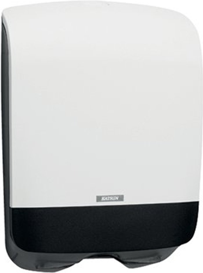 Office Monster | Katrin Katrin Inclusive Hand Towel Dispenser Mini White 90182 Katrin Katrin Inclusive Hand Towel Dispenser Mini White 90182