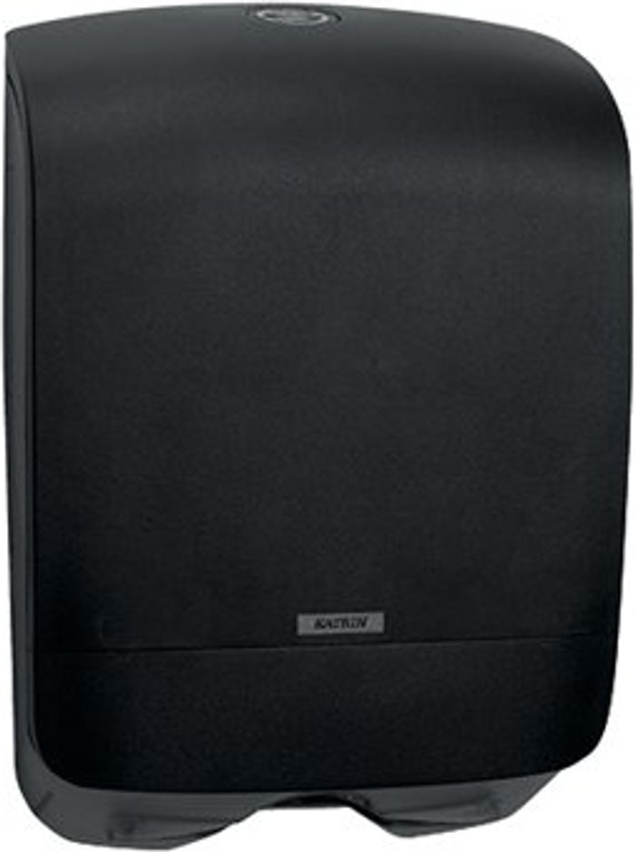 Office Monster | Katrin Katrin Hand Towel Dispenser Narrow Mini Black 92087 Katrin Katrin Hand Towel Dispenser Narrow Mini Black 92087