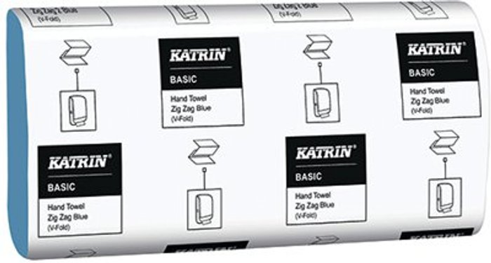 Office Monster | Katrin Katrin Zig Zag Hand Towels 1-Ply Blue (Pack of 5000) 362200 Katrin Katrin Zig Zag Hand Towels 1-Ply Blue (Pack of 5000) 362200