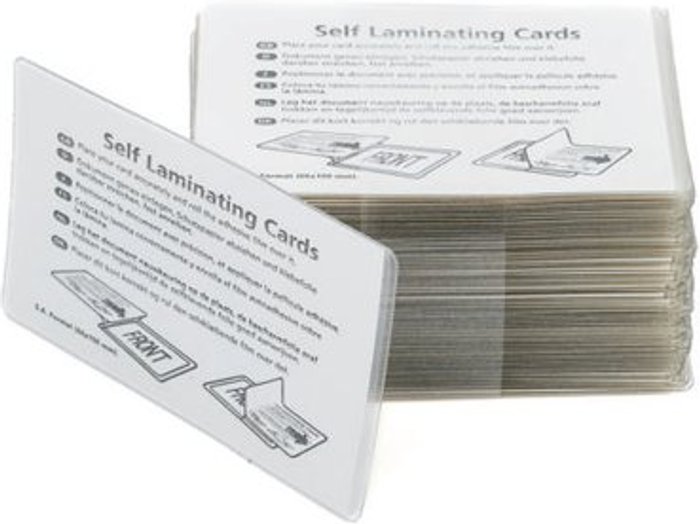 Office Monster | Pelltech Pelltech Self-Laminating Cards 54x86mm (Pack of 100) PLG25230 Pelltech Pelltech Self-Laminating Cards 54x86mm (Pack of 100) PLG25230