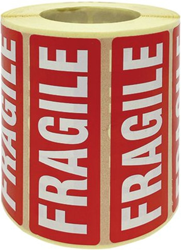 Office Monster | Unbranded Fragile Parcel Labels 1000 Per Roll MA07624 Unbranded Fragile Parcel Labels 1000 Per Roll MA07624