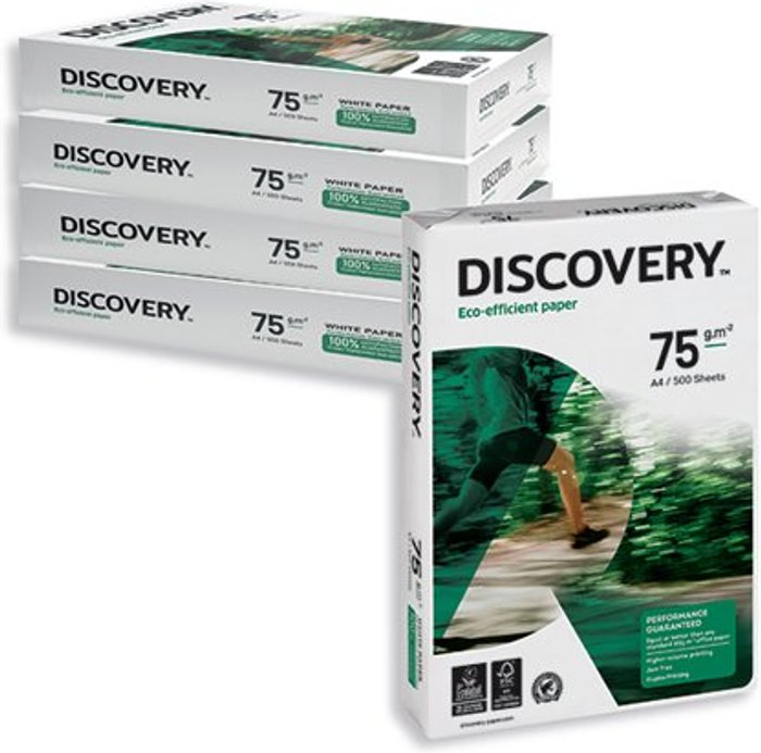 Office Monster | Discovery Discovery A4 75gsm White Paper (Pack of 2500) 59908 Discovery Discovery A4 75gsm White Paper (Pack of 2500) 59908