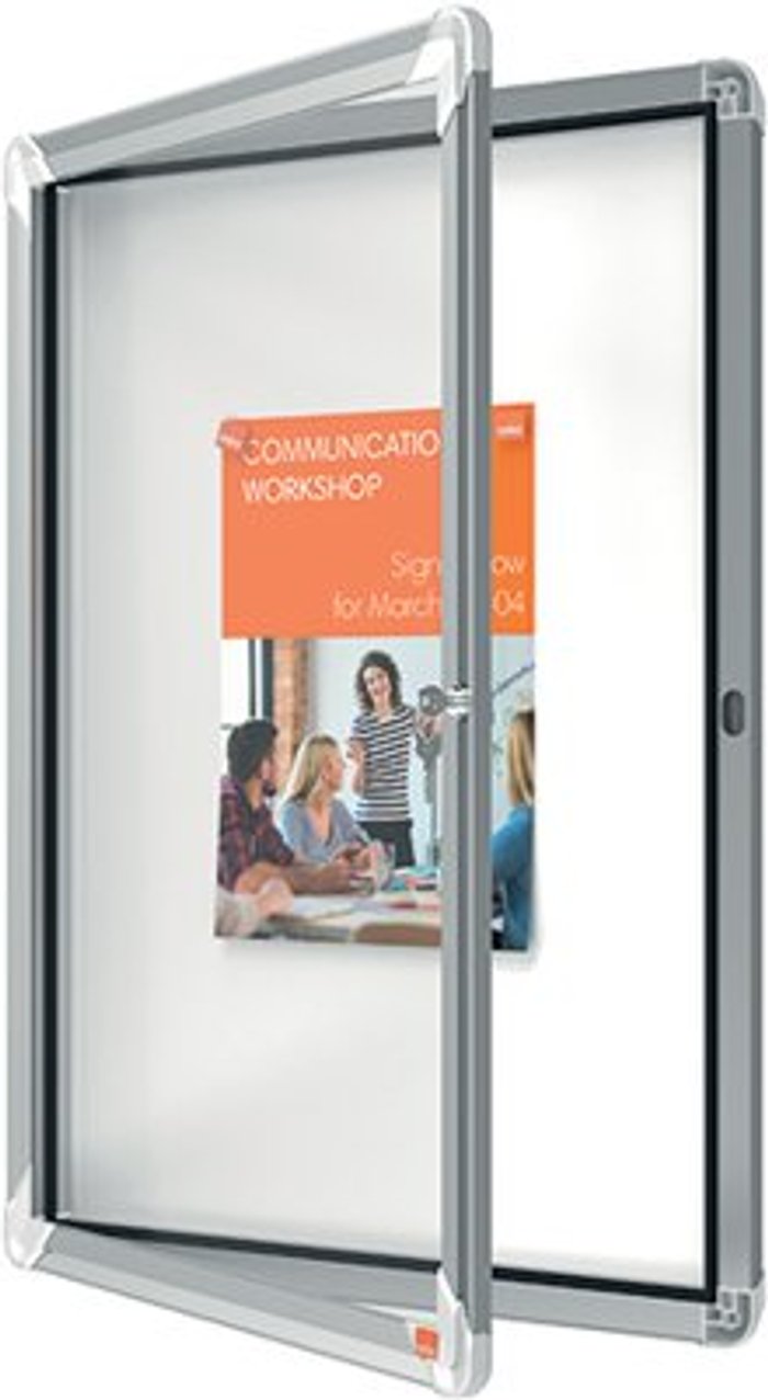 Office Monster | Nobo Nobo Premium Plus Magnetic Lockable Notice Board 4xA4 1902557 Nobo Nobo Premium Plus Magnetic Lockable Notice Board 4xA4 1902557